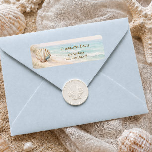 Étiquette Adresse de retour de coquillage océanique côtier d
