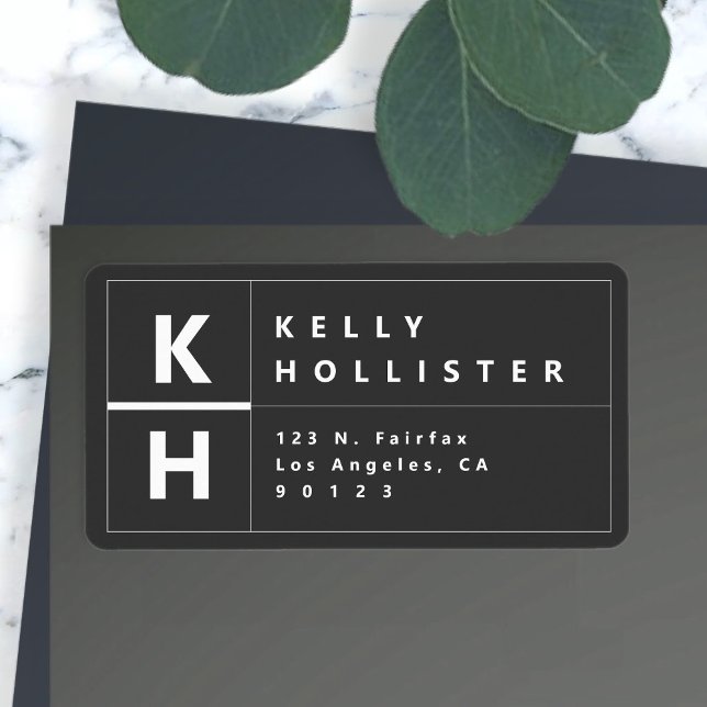 Étiquette Adresse de retour de création moderne | Gris presq (Créateur téléchargé)