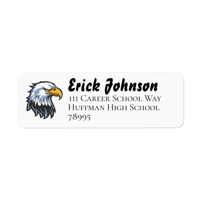 Étiquette Adresse de retour de diplôme Eagle School (Devant)