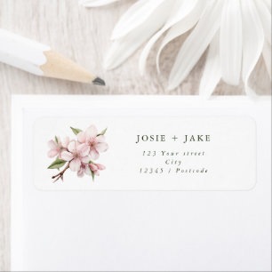 Étiquette Adresse de retour de fleurs de cerisier