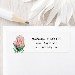 Étiquette Adresse de retour de fleurs roses exotiques