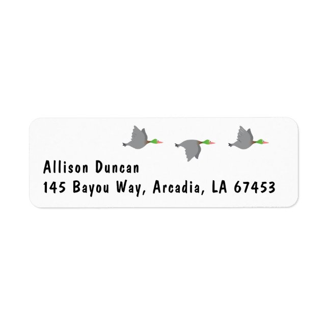 Étiquette Adresse de retour de Flying Ducks (Devant)