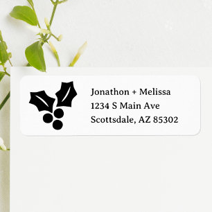 Étiquette Adresse de retour de la carte de Noël avec Mistlet