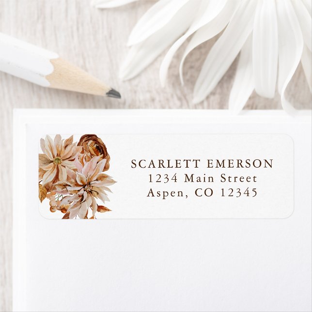 Étiquette Adresse de retour de la douche de mariée d'automne (Fall Bridal Shower Return Address Label
)