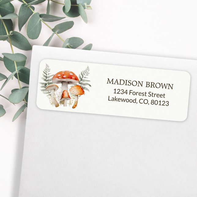Étiquette Adresse de retour de la Ferme de Champignons de la (In situ, on envelope)
