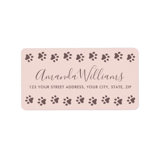 Étiquette Adresse de retour de la frontière empreinte de pat (Devant)