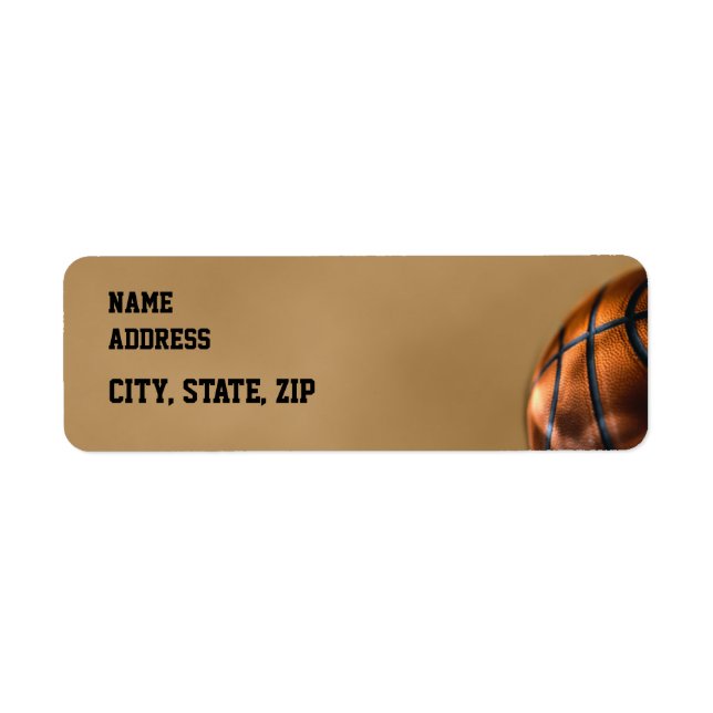 Étiquette Adresse de retour de la graduation de basket-ball (Devant)