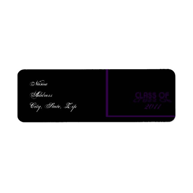 Étiquette Adresse de retour de la graduation en violet rétro (Devant)