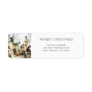 Étiquette Adresse de retour de la photo de famille de Noël