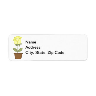 Étiquette Adresse de retour de la tulipe jaune