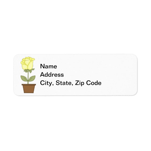 Étiquette Adresse de retour de la tulipe jaune (Devant)