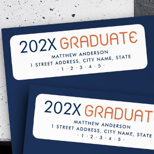Étiquette Adresse de retour de l'année de graduation moderne