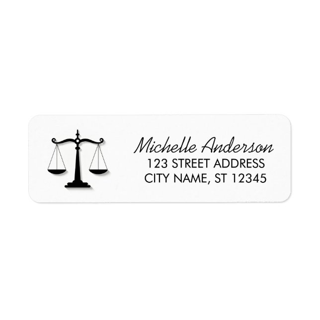 Étiquette Adresse de retour de l'avocat professionnel branch (Devant)