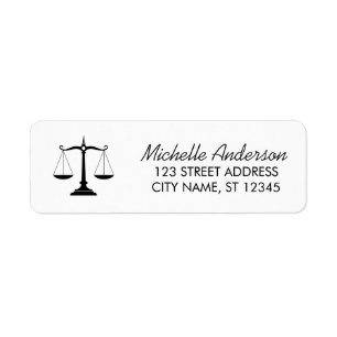 Étiquette Adresse de retour de l'avocat professionnel branch