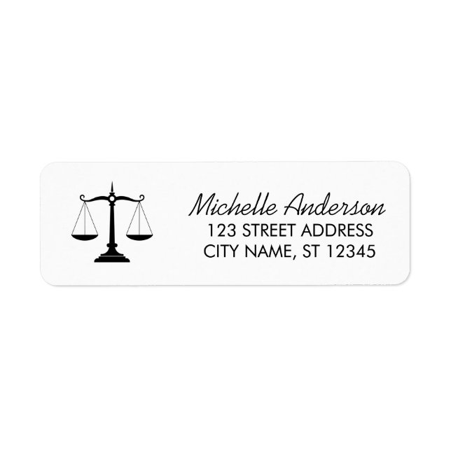 Étiquette Adresse de retour de l'avocat professionnel branch (Devant)