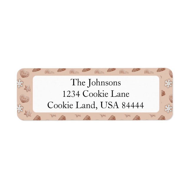 Étiquette Adresse de retour de l'échange de cookies (Devant)