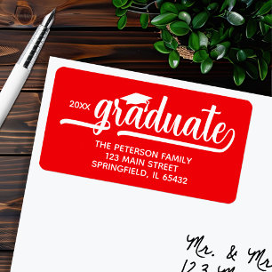 Étiquette Adresse de retour de l'inscription Red Cap