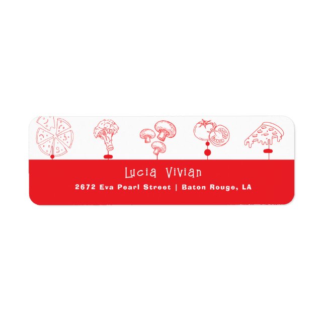 Étiquette Adresse de retour de livraison spéciale Pizza (Devant)