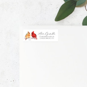 Étiquette Adresse de retour de l'oiseau cardinal