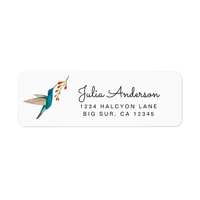 Étiquette Adresse de retour de l'oiseau de colibris (Devant)