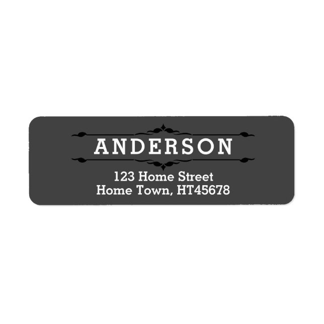 Étiquette Adresse de retour de l'ornement de la lettre de bl (Devant)