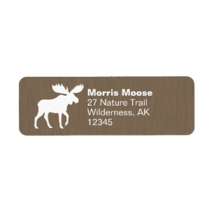 Étiquette Adresse de retour de marche de faune de silhouette