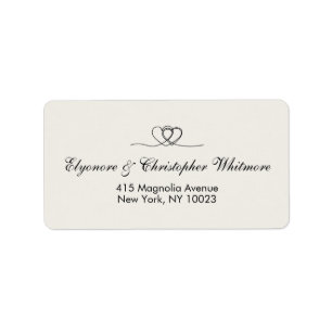 Étiquette Adresse de retour de mariage à calligraphie élégan