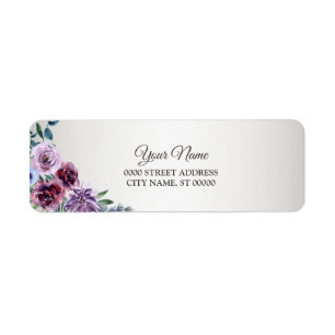 Étiquette Adresse de retour de mariage à l'aquarelle florale