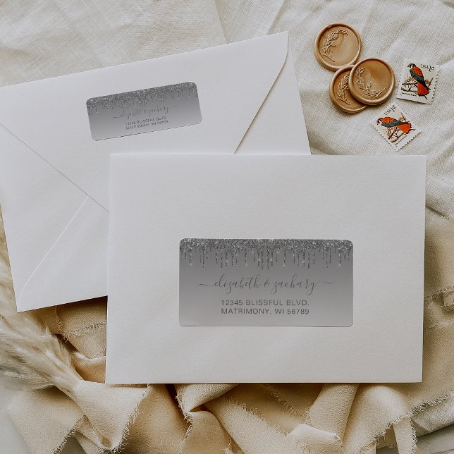 Étiquette Adresse de retour de mariage avec goutte de paille (Créateur téléchargé)