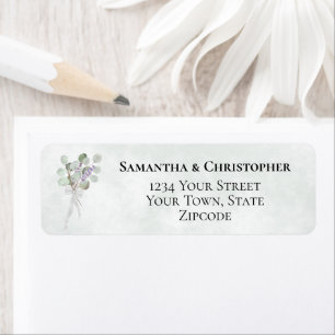 Étiquette Adresse de retour de mariage bohème Eucalyptus & L