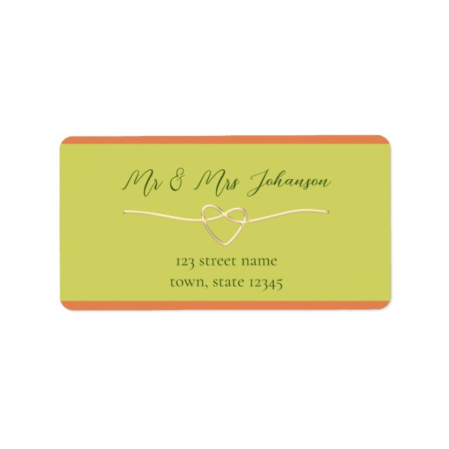 Étiquette Adresse de Retour de Mariage Citron Vert (Devant)