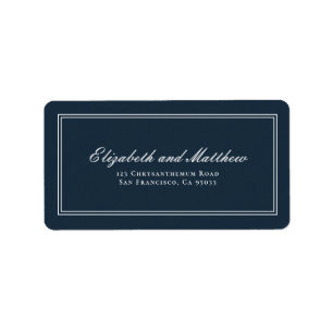 Étiquette Adresse de retour de mariage classique et simple e