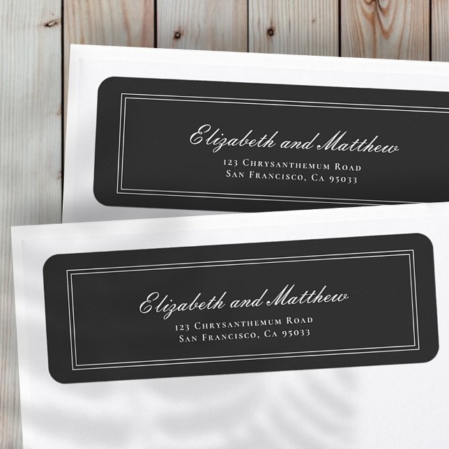 Étiquette Adresse de retour de mariage classique et simple e (Créateur téléchargé)