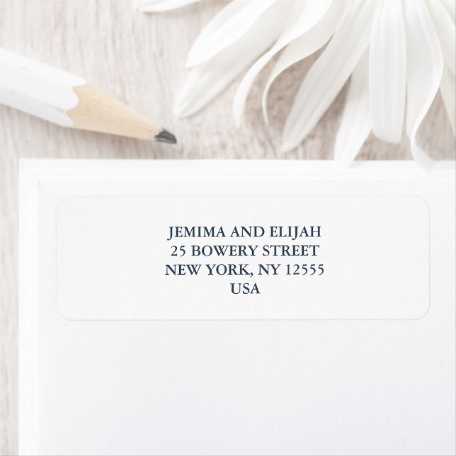 Étiquette Adresse de retour de mariage classique moderne (Créateur téléchargé)