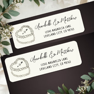 Étiquette Adresse de Retour de Mariage Dessinée à la Main su