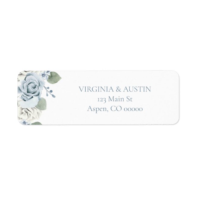 Étiquette Adresse de retour de mariage floral (Devant)