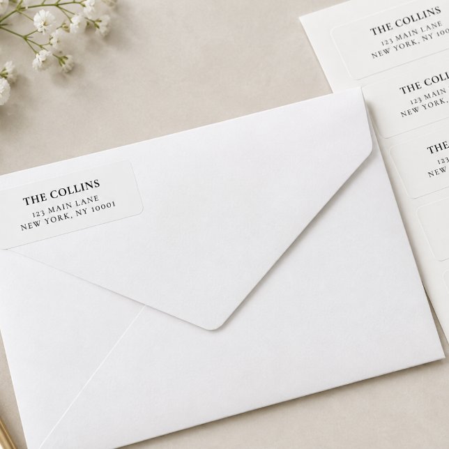 Étiquette Adresse de Retour de Mariage Formel Classique (Créateur téléchargé)
