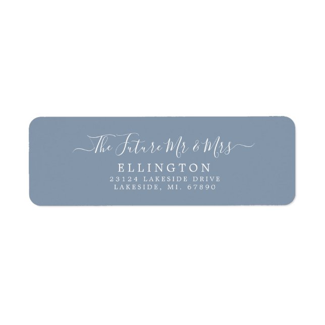 Étiquette Adresse de retour de mariage Future Mr & Mrs Scrip (Devant)