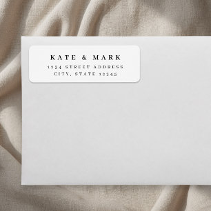 Étiquette Adresse de retour de mariage minimaliste