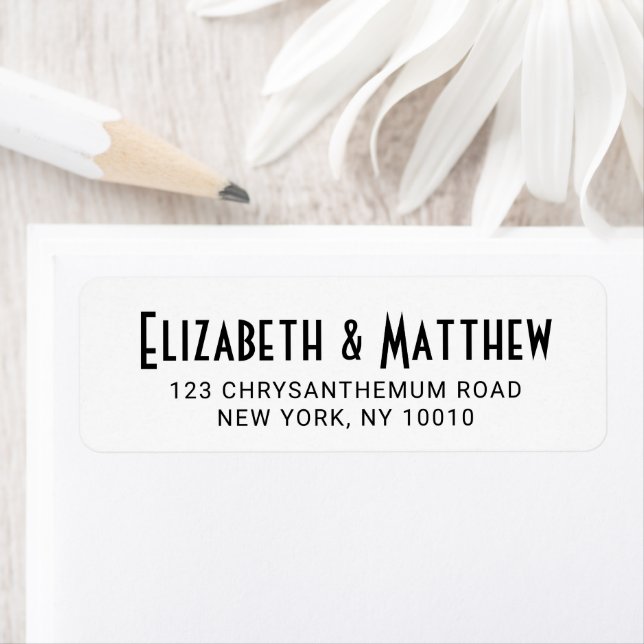 Étiquette Adresse de retour de mariage moderne simple élégan (En situation)
