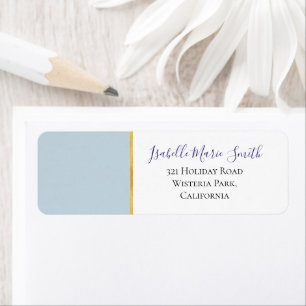 Étiquette Adresse de retour de mariage Orchidée Bleue Lumièr