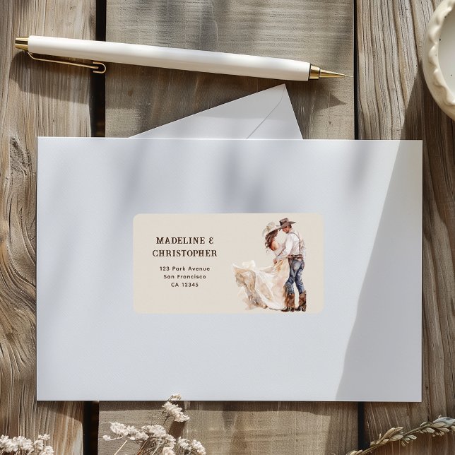 Étiquette Adresse de Retour de Mariage Ranch Western Boho (Créateur téléchargé)