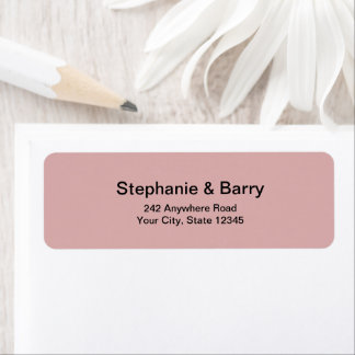 Étiquette Adresse de retour de mariage rose poussiéreuse min