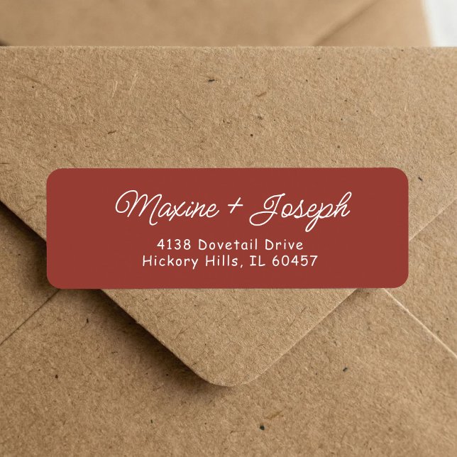 Étiquette Adresse de Retour de Mariage Rouge et Blanc Rétro (Retro red and white wedding return address label brings nostalgic style to your mail.)