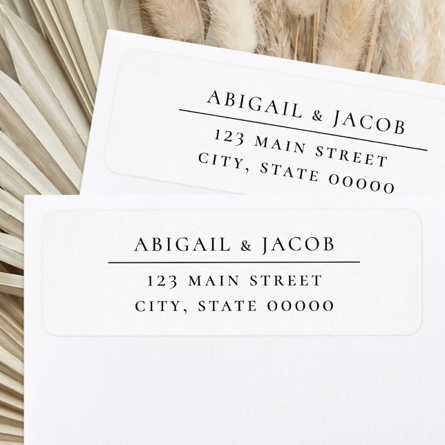 Étiquette Adresse de Retour de Mariage Simple Élégant (Créateur téléchargé)