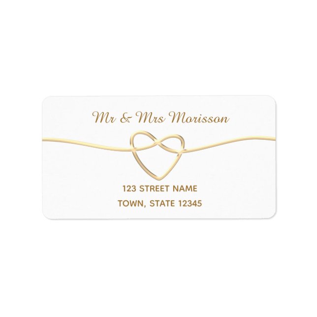 Étiquette Adresse de retour de mariage simple et élégante (Devant)