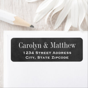 Étiquette Adresse de retour de mariage sur tableau noir vint