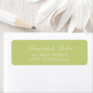 Étiquette Adresse de retour de mariage vert Citrus élégante