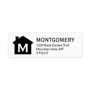 Étiquette Adresse de retour de monogramme élégant à la