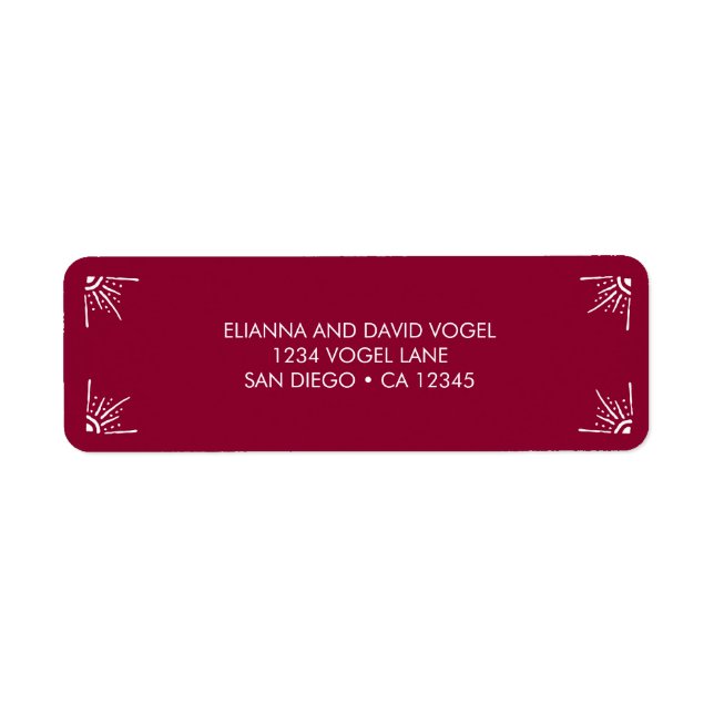 Étiquette Adresse de retour de Noël Cheval Label en Bourgogn (Devant)